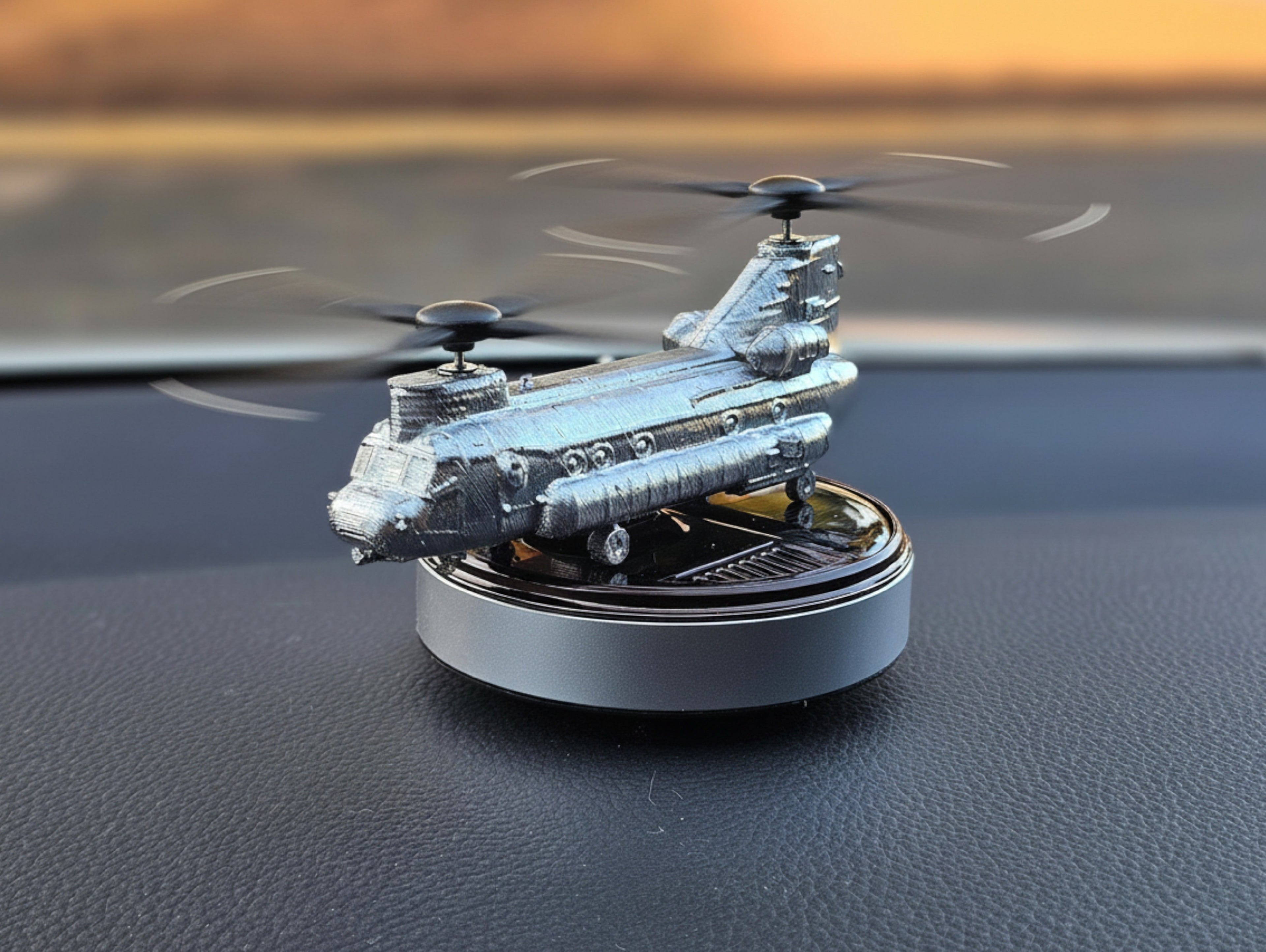 Solar Powered Helicopter Car Air Freshener - CH47