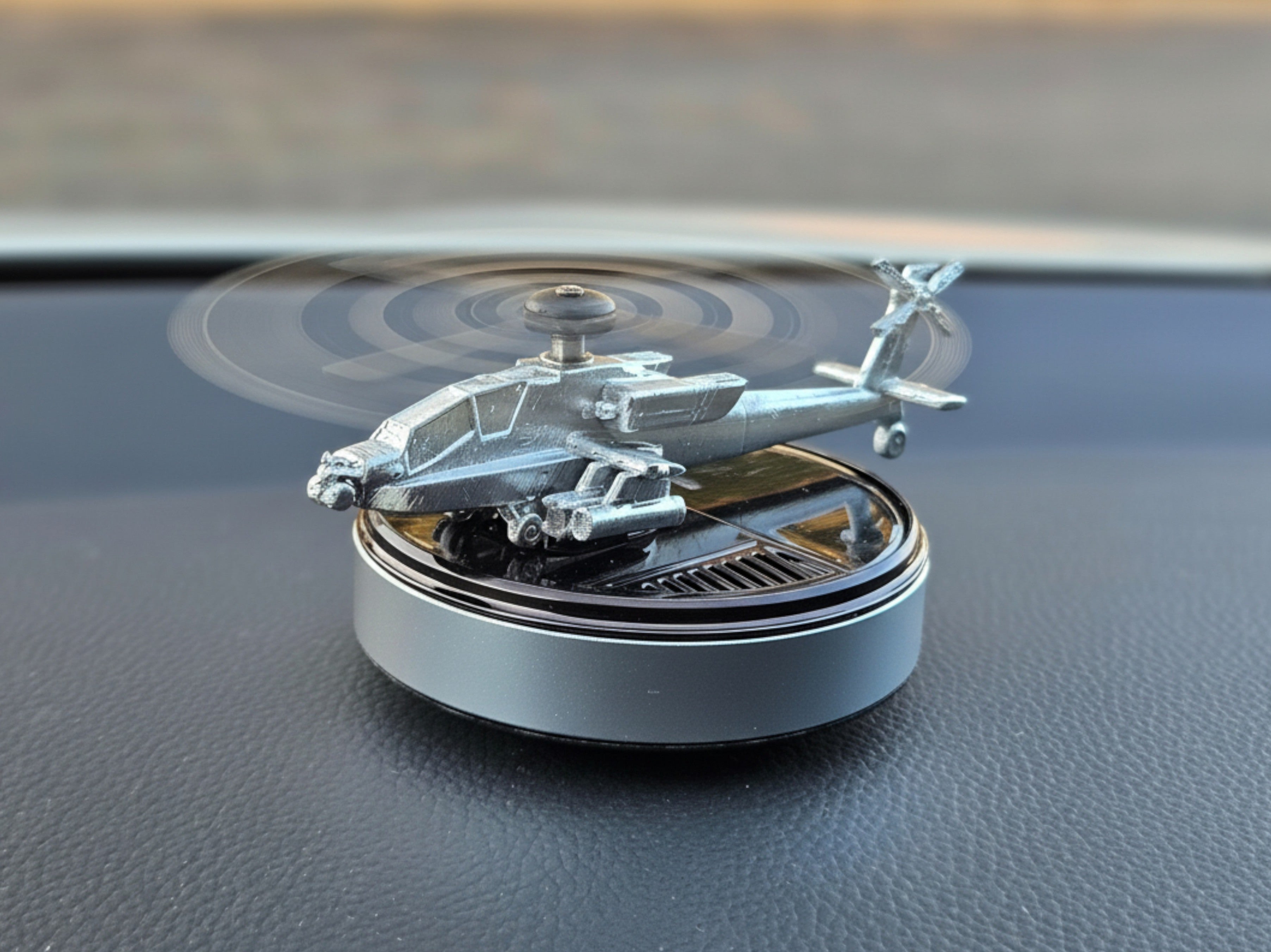 Solar Powered Helicopter Car Air Freshener - AH64