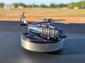 Solar Powered Helicopter Car Air Freshener - Black Hawk