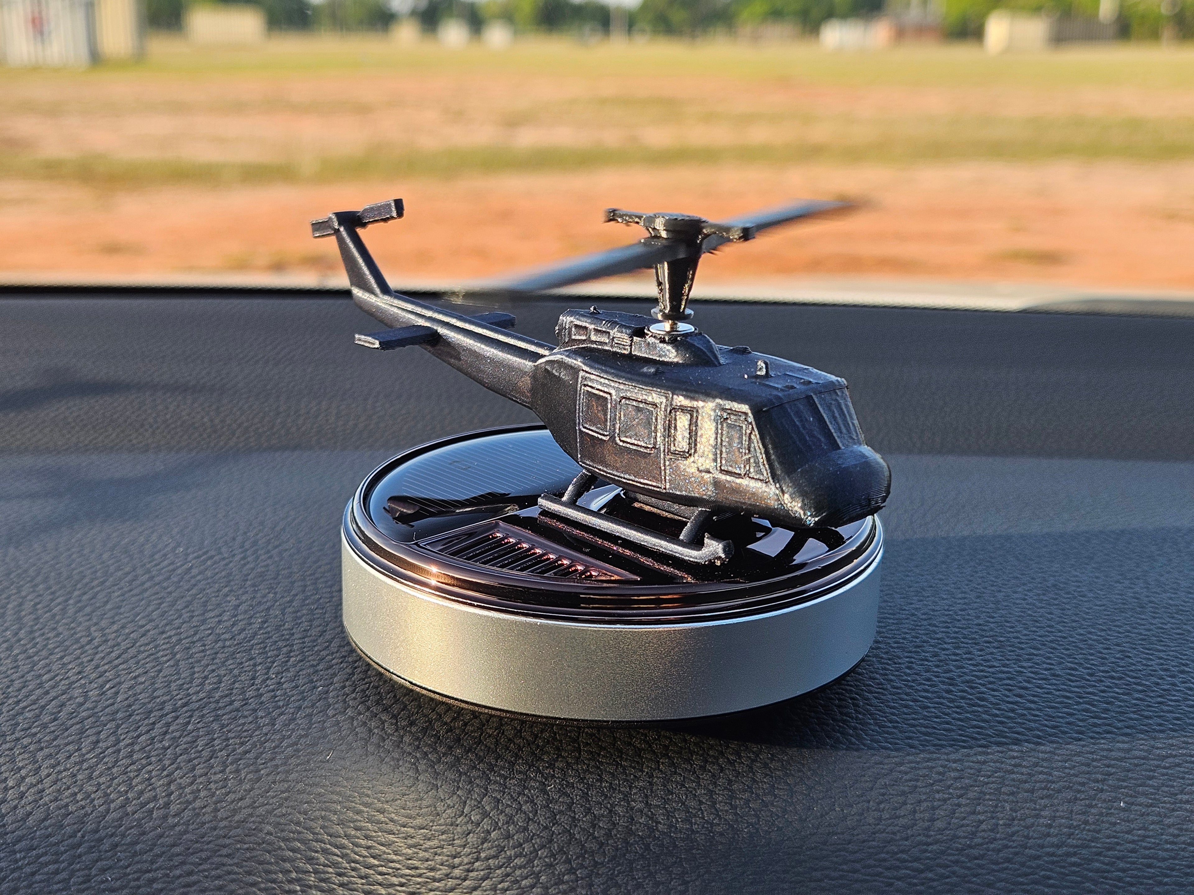 Solar Powered Helicopter Car Air Freshener - Huey